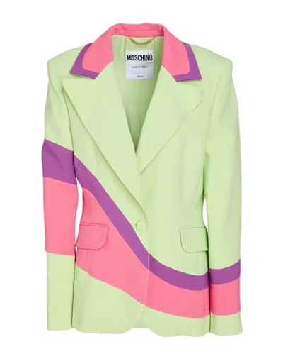 Moschino Woman Blazer Lime Green Size 10 Viscose, Elastane In Multi