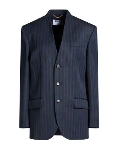 Moschino Woman Blazer Navy Size 10 Virgin Wool In Blue