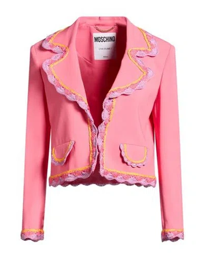 Moschino Woman Blazer Pink Size 10 Viscose, Elastane