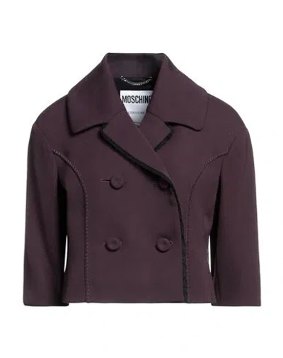 Moschino Woman Blazer Plum Size 10 Virgin Wool, Viscose, Acetate In Purple