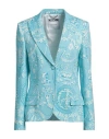 Moschino Couture Woman Blazer Sky Blue Size 6 Viscose, Elastane