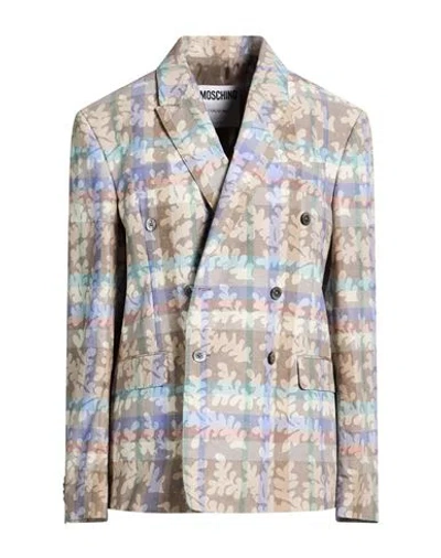 Moschino Woman Blazer Taupe Size 16 Cotton In Multi