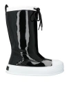 Moschino Glossy High-shaft Boots With Contrasting Sole In Black