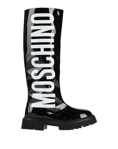 Moschino Woman Boot Black Size 8 Textile Fibers