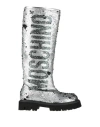 Moschino Woman Boot Silver Size 8 Textile Fibers In Silver