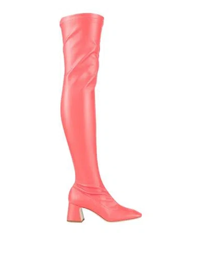 Moschino Woman Boot Tomato Red Size 8 Synthetic Material In Pink