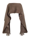 Moschino Woman Cape Lead Size Onesize Mohair Wool, Polyamide, Virgin Wool In Brown