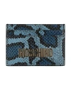 Moschino Woman Cardholder Blue Size - Leather