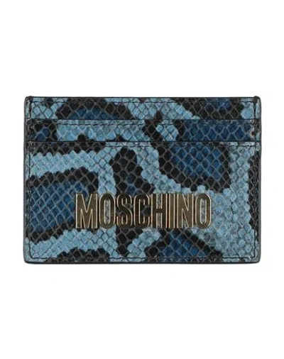 Moschino Woman Cardholder Blue Size - Leather