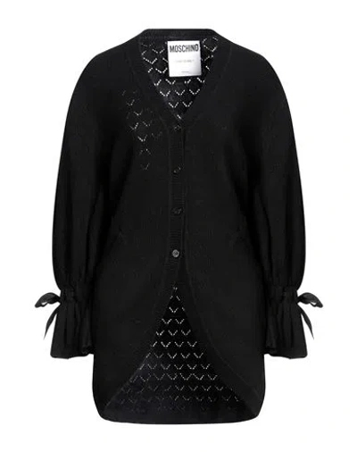 Moschino Woman Cardigan Black Size 6 Cashmere, Virgin Wool