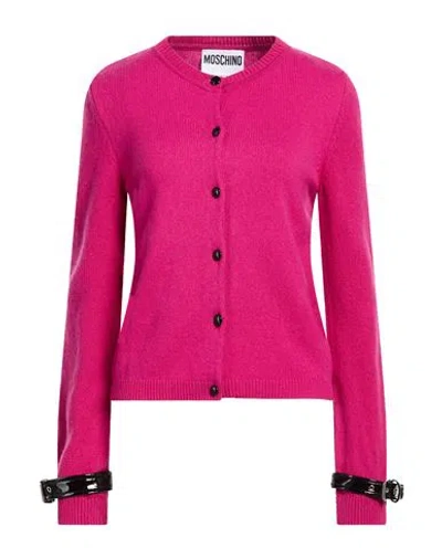 Moschino Woman Cardigan Fuchsia Size 8 Cashmere, Wool In Pink