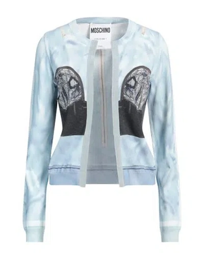Moschino Woman Cardigan Light Blue Size 8 Viscose, Polyester