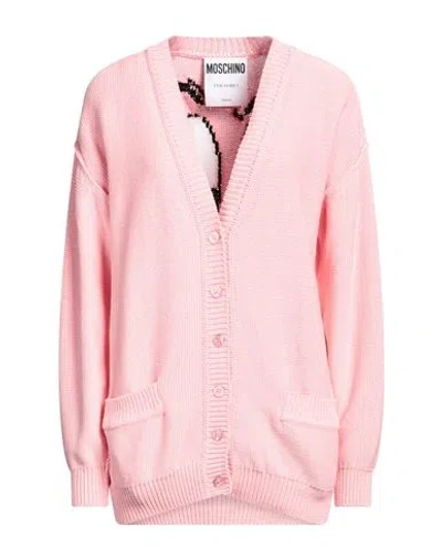 Moschino Woman Cardigan Pink Size 12 Cotton