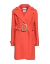 Moschino Woman Coat Orange Size 8 Virgin Wool, Polyamide
