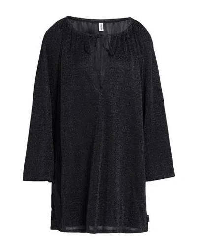 Moschino Woman Cover-up Black Size L Polyamide, Metallic Fiber