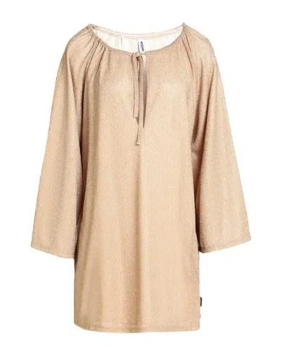 Moschino Woman Cover-up Gold Size Xl Polyamide, Metallic Fiber