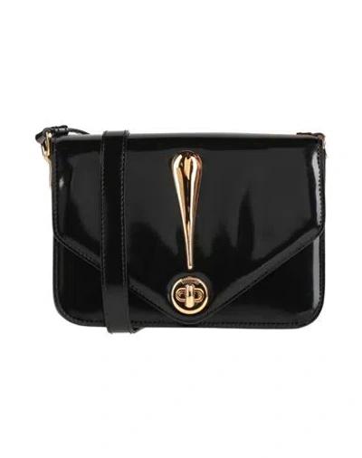 Moschino Gone With The Wind Leather Shoulder Bag In Black