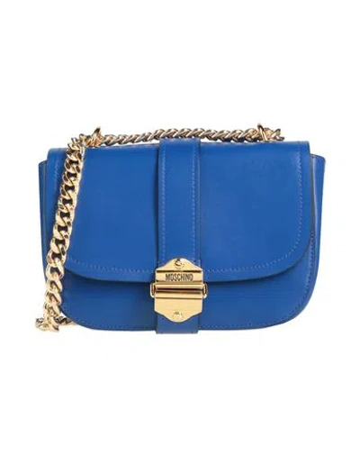 Moschino Woman Cross-body Bag Bright Blue Size - Leather