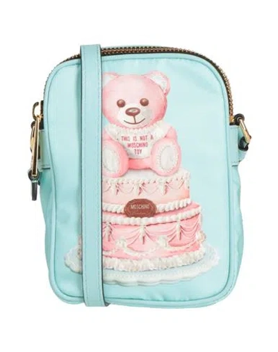 Moschino Woman Cross-body Bag Turquoise Size - Textile Fibers, Leather In Blue