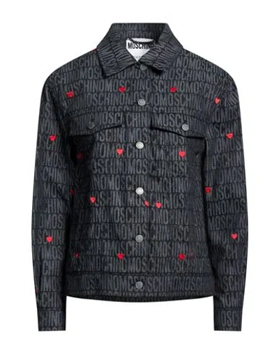 Moschino Woman Denim Outerwear Navy Size 8 Cotton, Polyester In Blue