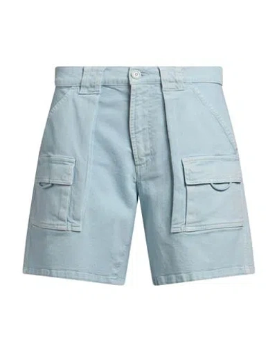 Moschino Woman Denim Shorts Light Blue Size 16 Cotton, Elastane