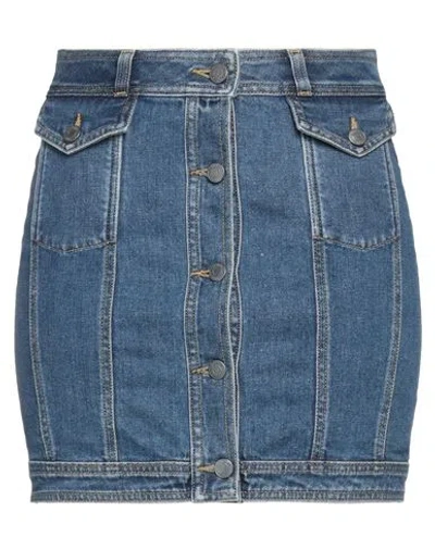 Moschino Woman Denim Skirt Blue Size 6 Cotton, Elastane