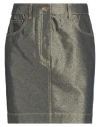Moschino Woman Denim Skirt Gold Size 10 Cotton, Viscose, Metal In Gold