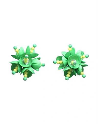Moschino Woman Earrings Green Size - Plastic