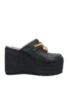 Moschino Padlock-detail Platform Wedge Espadrilles In Black