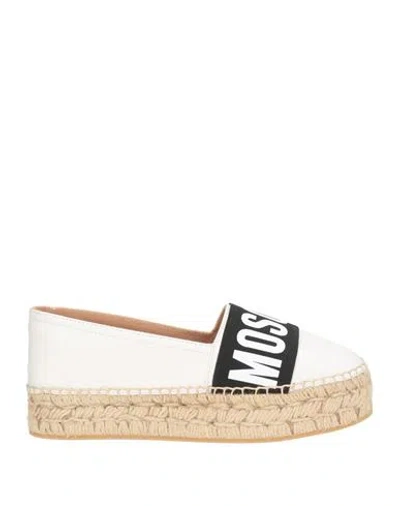 Moschino Woman Espadrilles White Size 5 Soft Leather