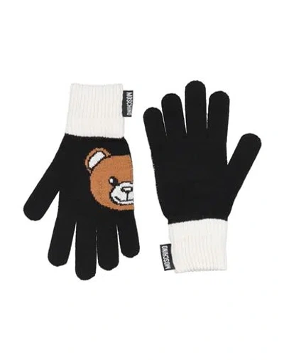 Moschino Woman Gloves Black Size Onesize Wool, Acrylic