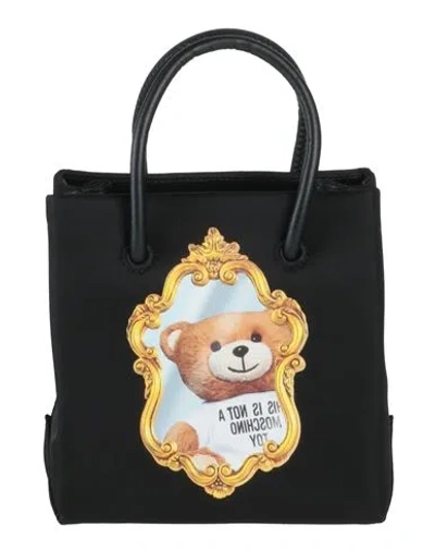 Moschino Woman Handbag Black Size - Textile Fibers, Soft Leather