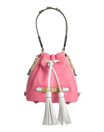 Moschino Woman Handbag Salmon Pink Size - Textile Fibers