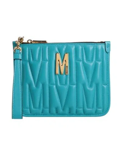 Moschino Woman Handbag Turquoise Size - Soft Leather In Blue