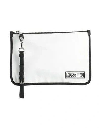 Moschino Woman Handbag White Size - Textile Fibers, Soft Leather