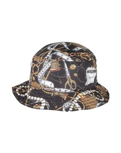 Moschino Woman Hat Black Size L Polyester In Pattern