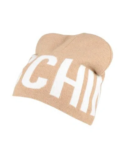 Moschino Woman Hat Sand Size Onesize Wool, Viscose, Polyamide, Cashmere In Beige