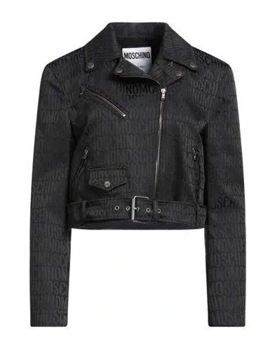 Moschino Woman Jacket Black Size 10 Polyester, Cotton