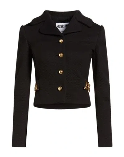 Moschino Woman Jacket Black Size 4 Polyamide, Cotton