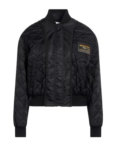 Moschino Woman Jacket Black Size 4 Polyamide, Viscose, Cotton, Virgin Wool