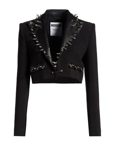 Moschino Woman Jacket Black Size 4 Viscose, Elastane