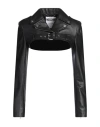 Moschino Woman Jacket Black Size 6 Sheepskin In Black