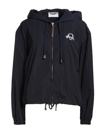 Moschino Woman Jacket Navy Size 8 Polyester, Cotton In Blue