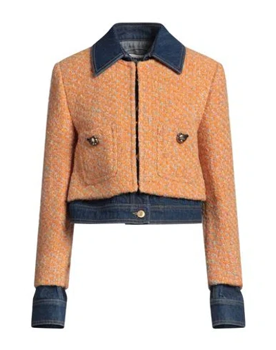 Moschino Couture Woman Jacket Orange Size 10 Virgin Wool, Cotton, Polyester, Acrylic
