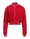 Moschino Woman Jacket Red Size 6 Cotton, Elastane, Virgin Wool, Polyamide In Red