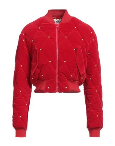 Moschino Woman Jacket Red Size 6 Cotton, Elastane, Virgin Wool, Polyamide