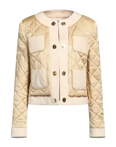 Moschino Woman Jacket Sand Size 8 Virgin Wool, Viscose, Cotton In Beige