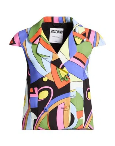 Moschino Woman Jacket Slate Blue Size 14 Viscose, Elastane