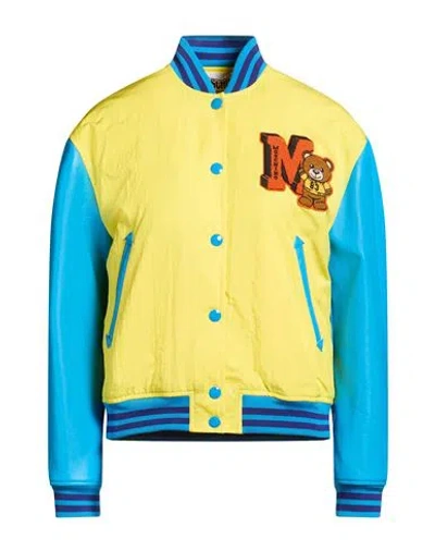 Moschino Woman Jacket Yellow Size 2 Polyamide, Sheepskin