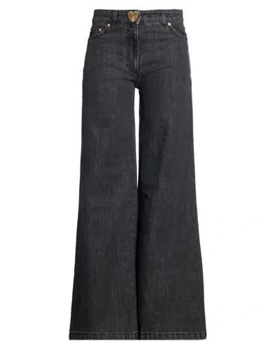 Moschino Woman Jeans Black Size 6 Cotton In Blue